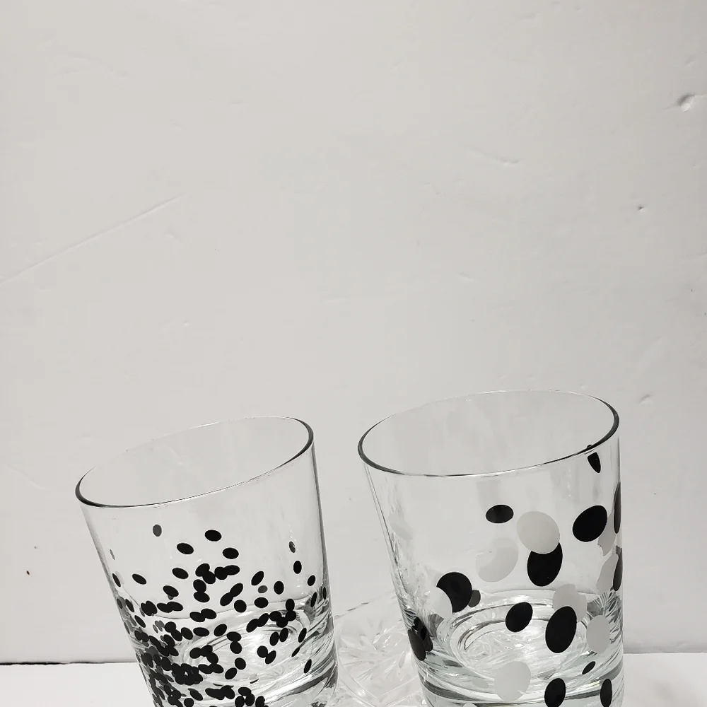 IKEA Set Of 2 Dotted Barware Rocks Glasses